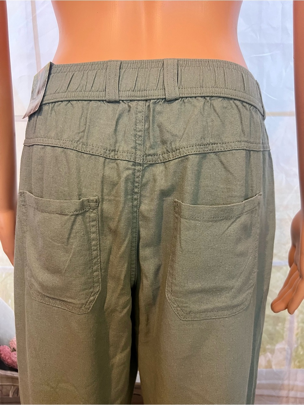 Rewash Sage Green Relaxed Wide-Leg Pants - Picture 3 of 6